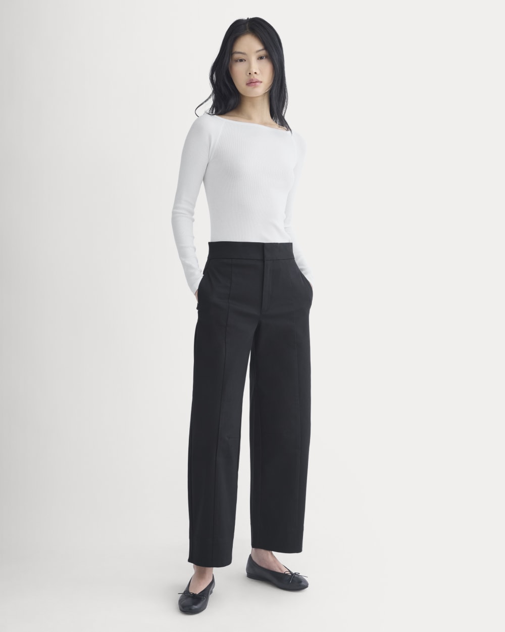Seamed Balloon Pant in Black — detail view