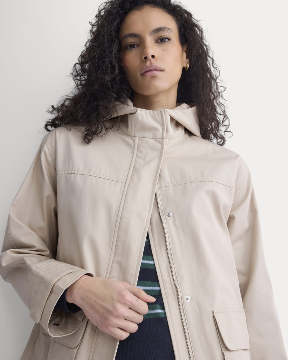 Hooded Field Jacket in Peyote — detail view