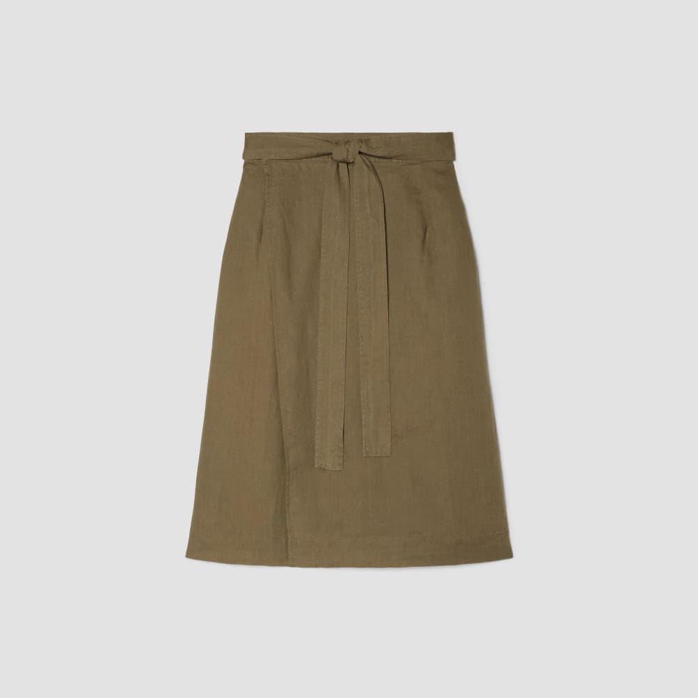 The Linen Wrap Skirt in Kalamata — alternate view