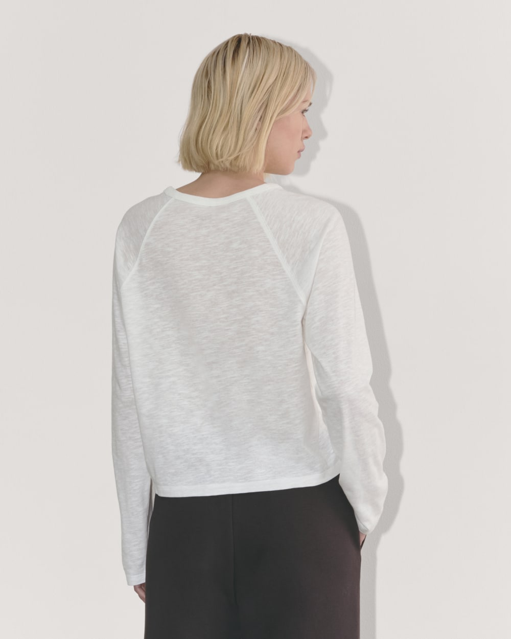 The Perform Crew Tee in White — detail view