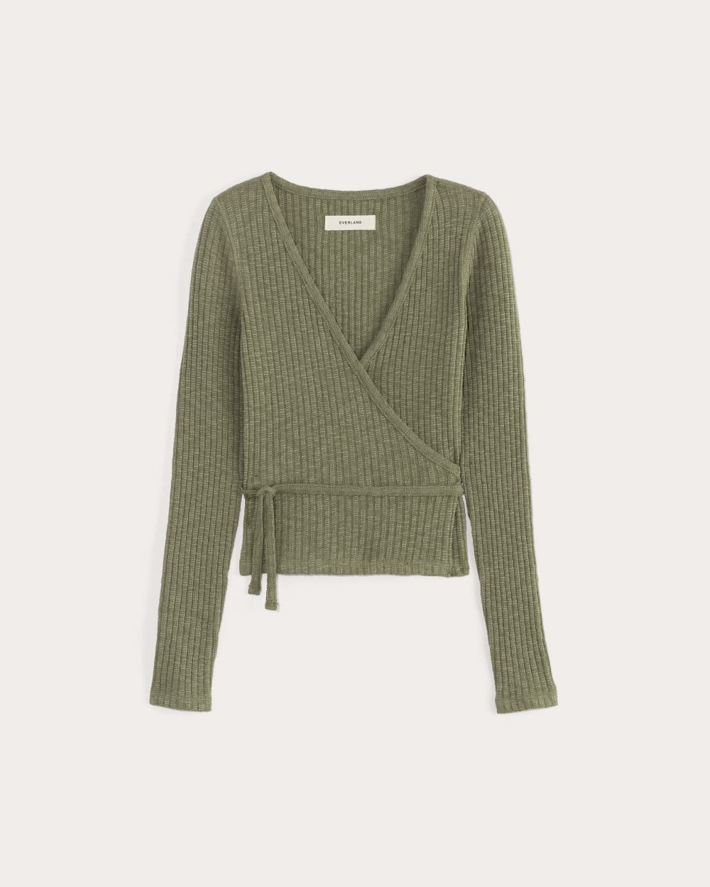 The Cozy Rib Wrap Top in Kalamata — alternate view