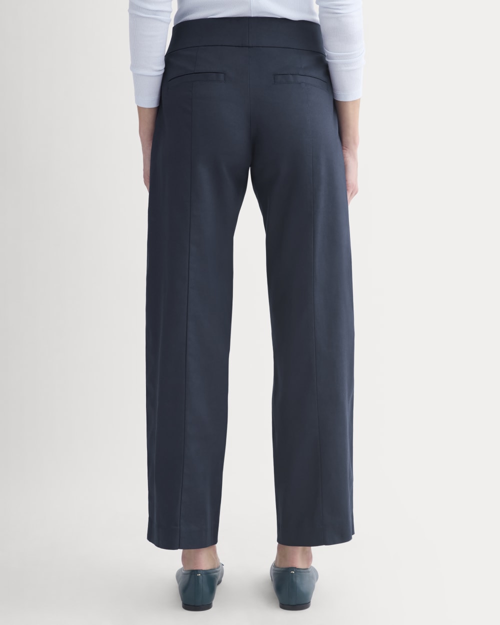 Tailored Drape Seam Pant in Navy — detail view