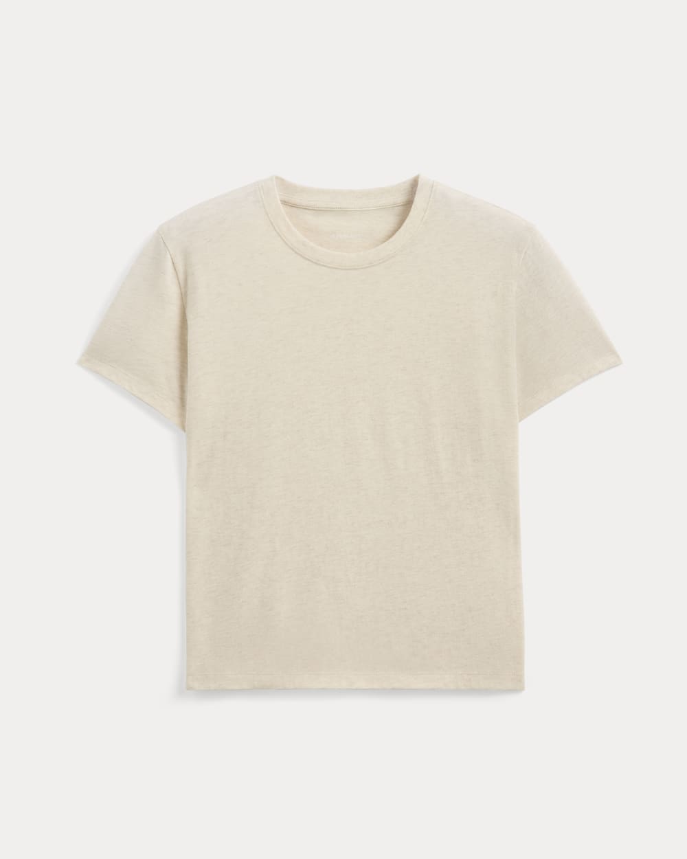 The Box-Cut Tee in Essential Cotton in Heathered Oat — alternate view