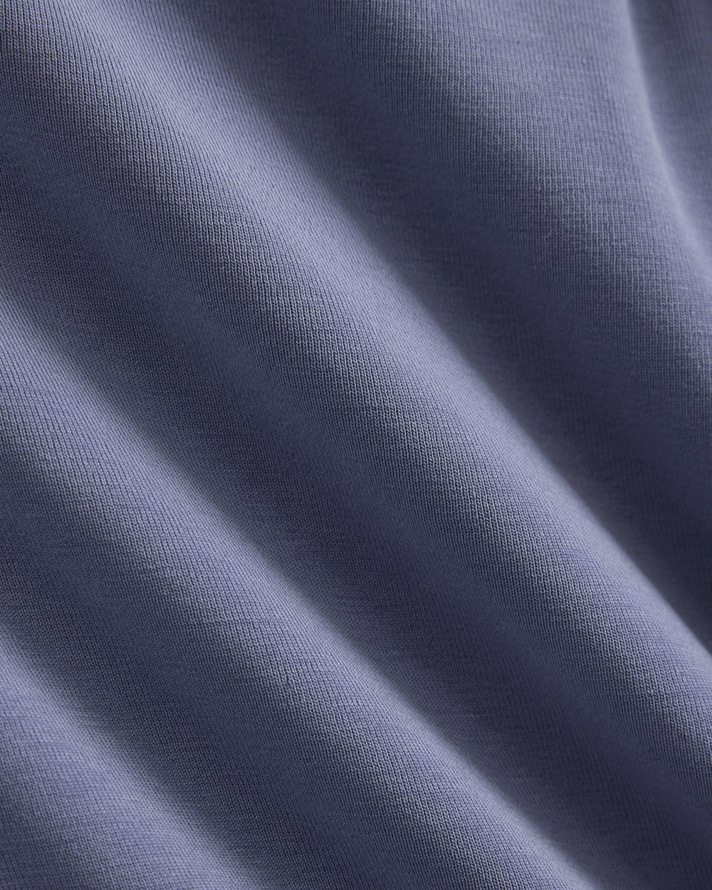 Knit Asymmetrical Midi Dress in Blue Dusk — detail view