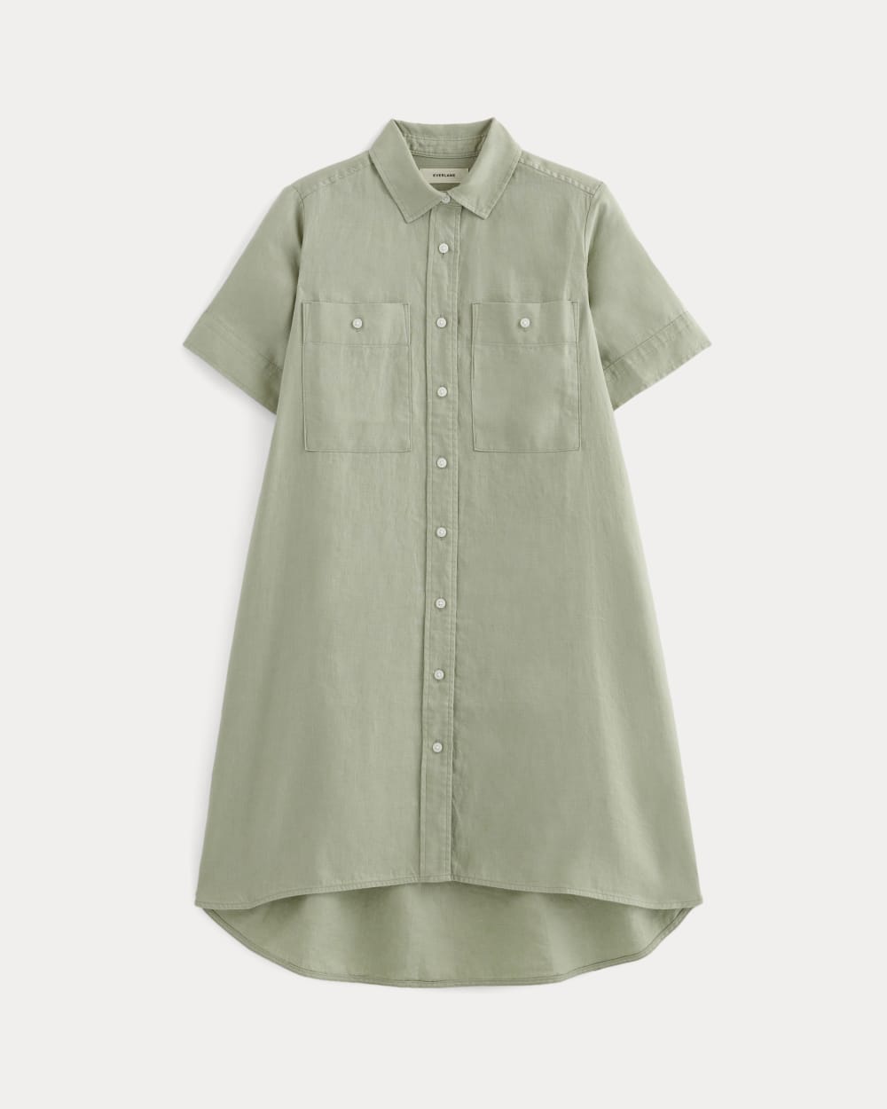 The Daytripper Dress in Linen in Seagrass — alternate view