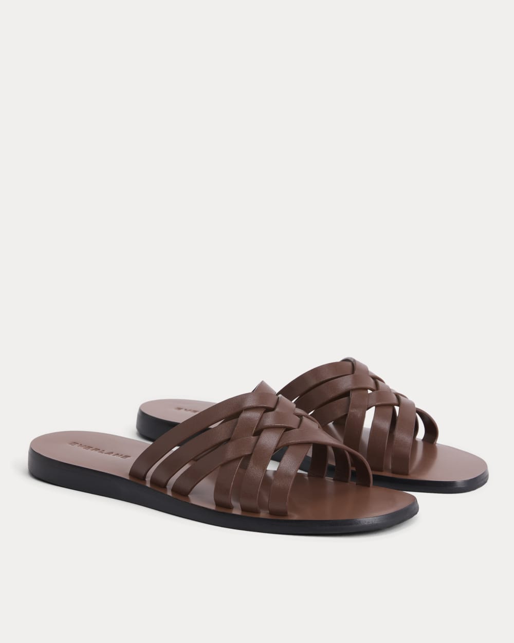 Leather Triple Crisscross Sandal in Rum — alternate view