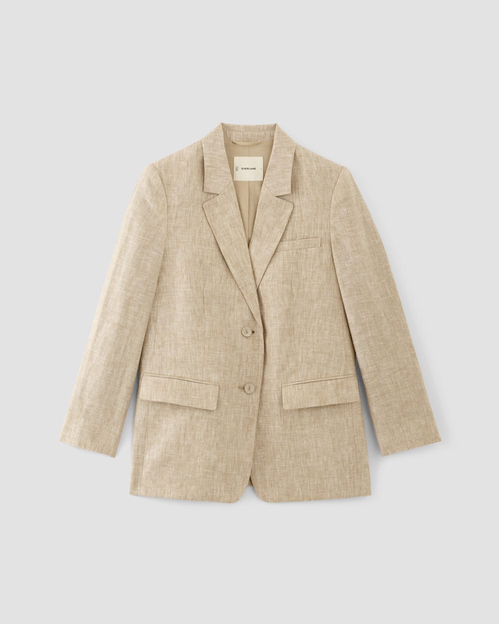 The Oversized Blazer in Linen in Cornstalk Chambray — alternate view