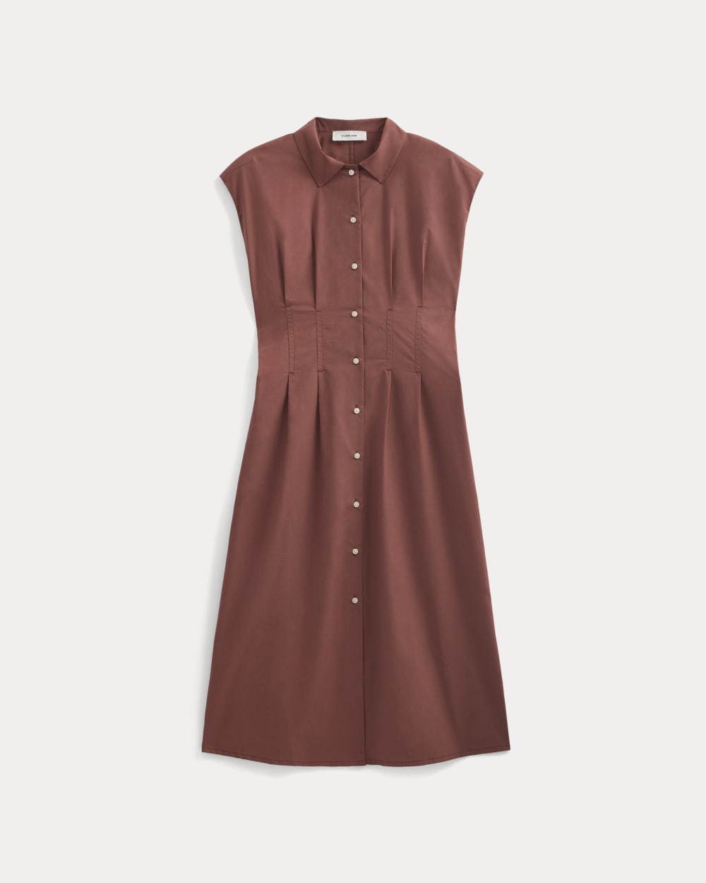 Muscle Shirtdress in Lightweight Cotton in Henna Red — alternate view