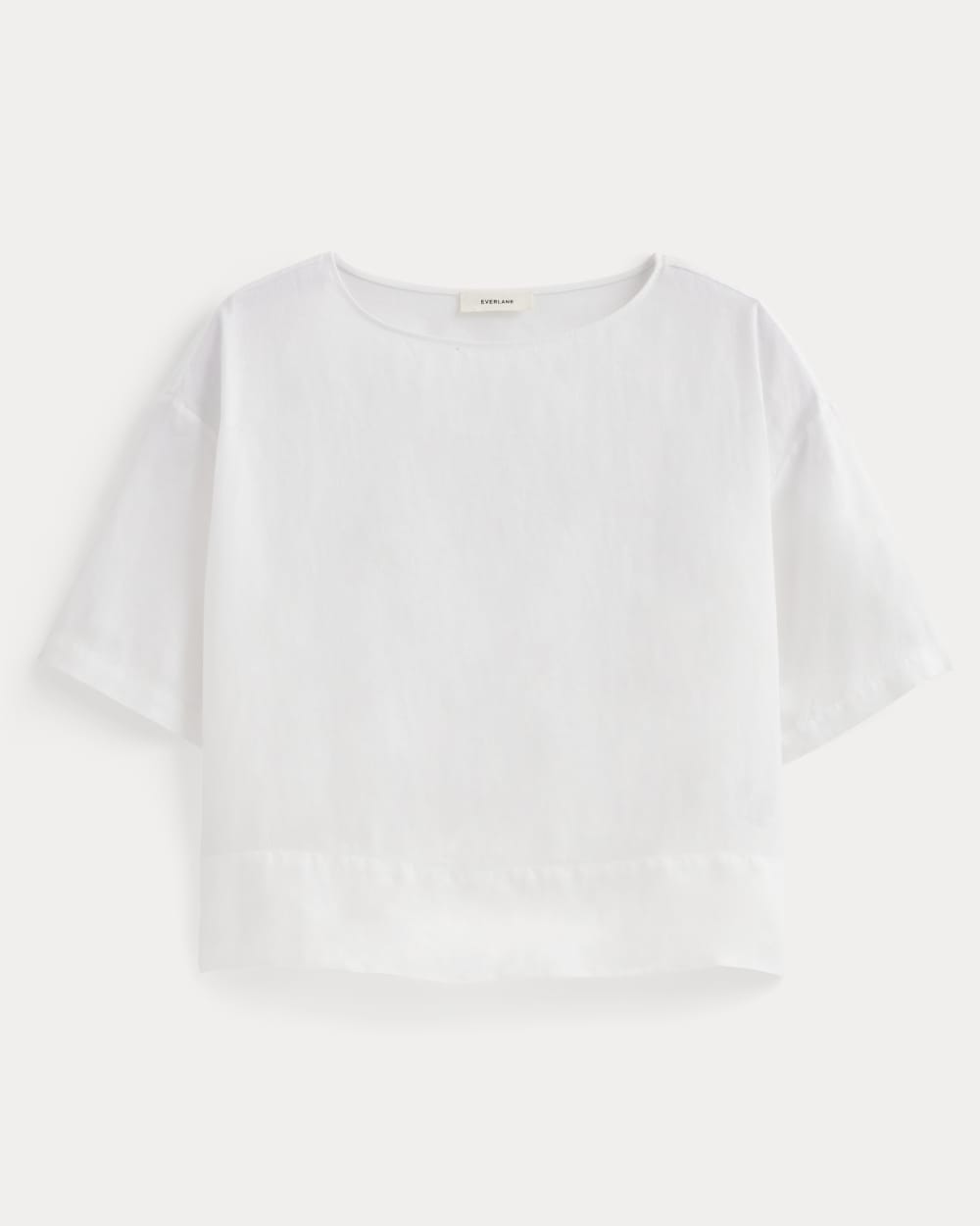 The Boatneck Top in Linen in White — alternate view