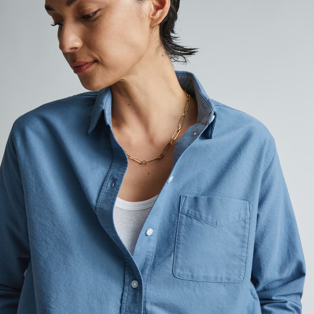 The Must-Have Oxford Shirt in Bluefin — detail view