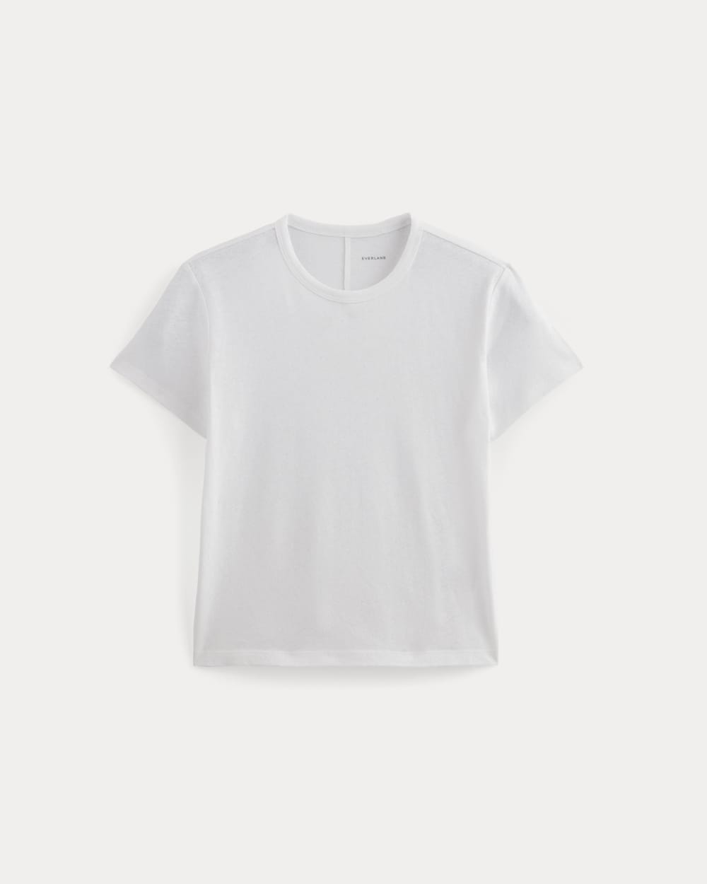 The Box-Cut Tee in Cotton Linen in White — alternate view