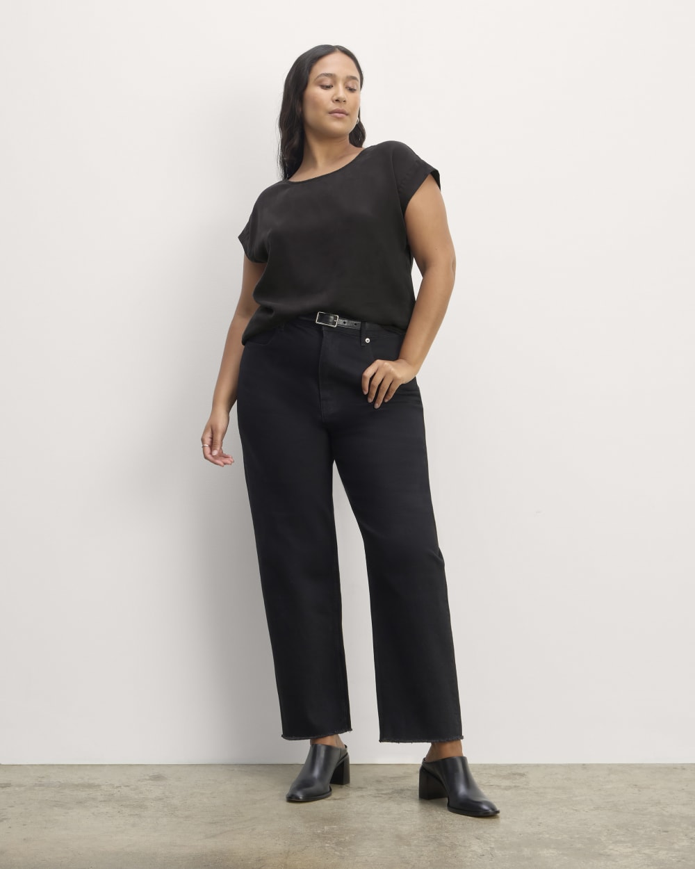 The Muscle Top in Butterlite in Black — detail view