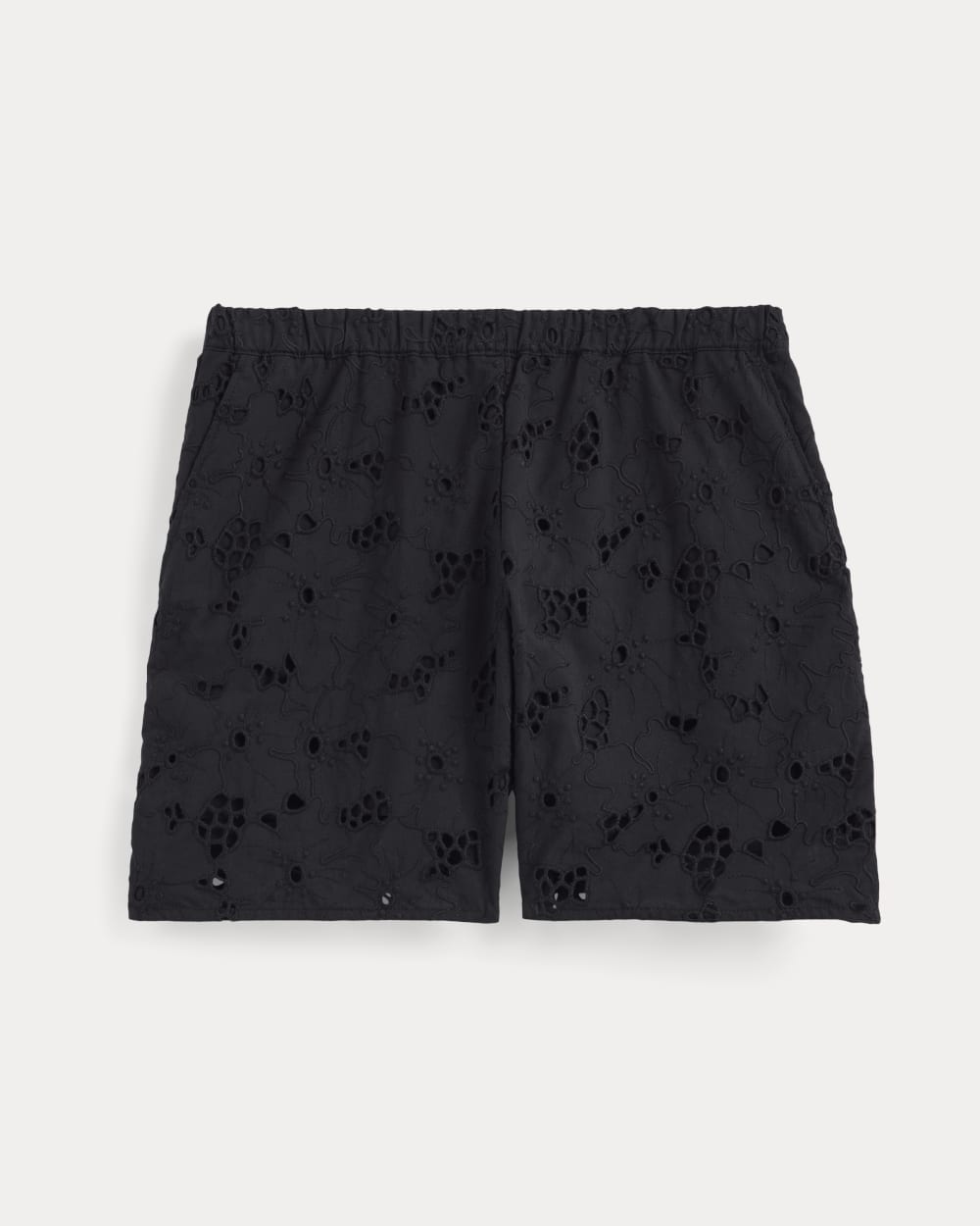 The Eyelet Pull-On Short in Black — alternate view