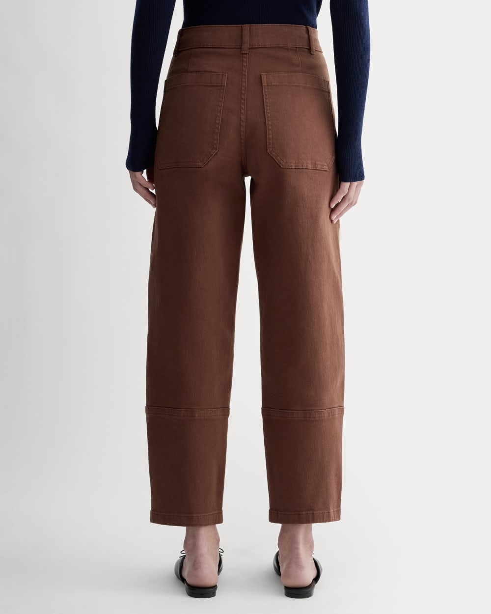 The Utility Barrel Pant in Rosewood — detail view
