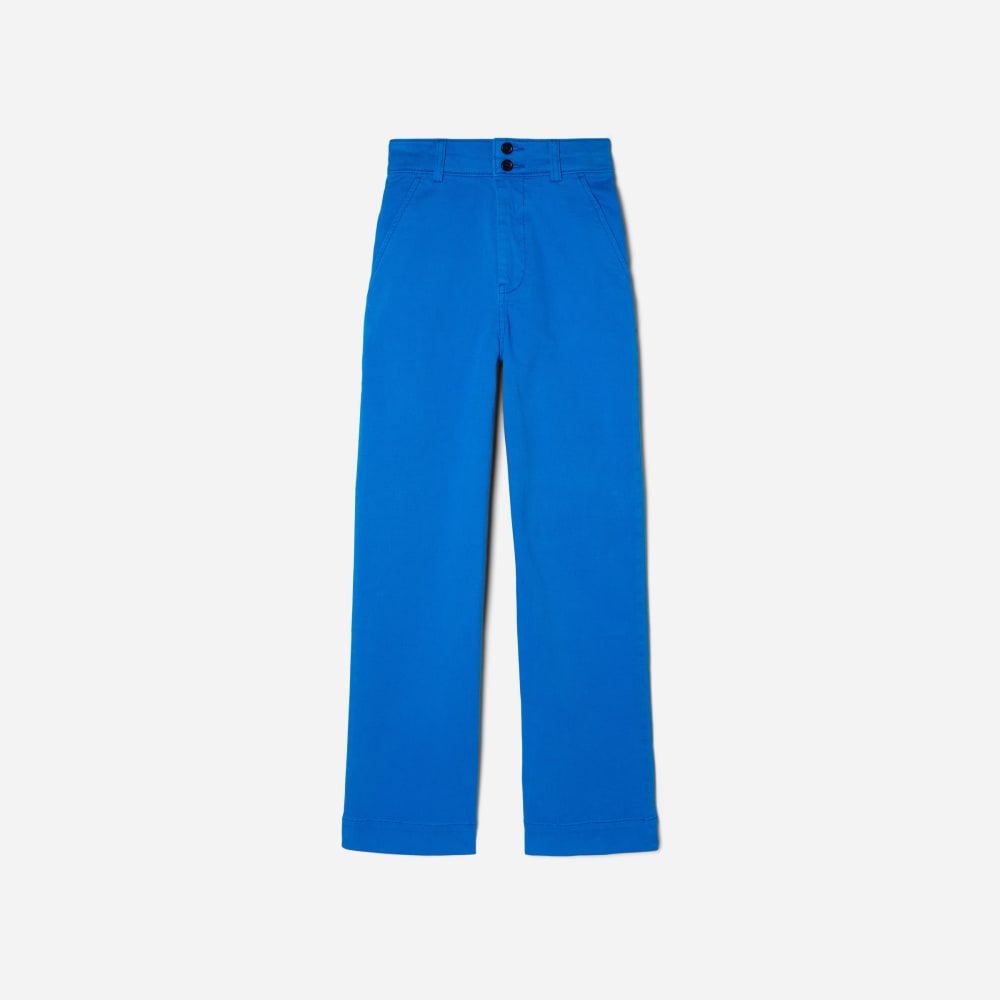 The Organic Wide-Leg Pant in Lapis Blue — alternate view