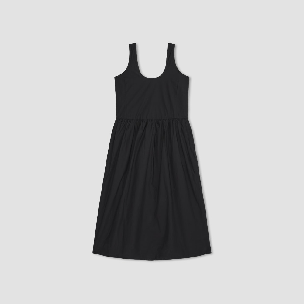 The Poplin Summer Dress in Black — alternate view