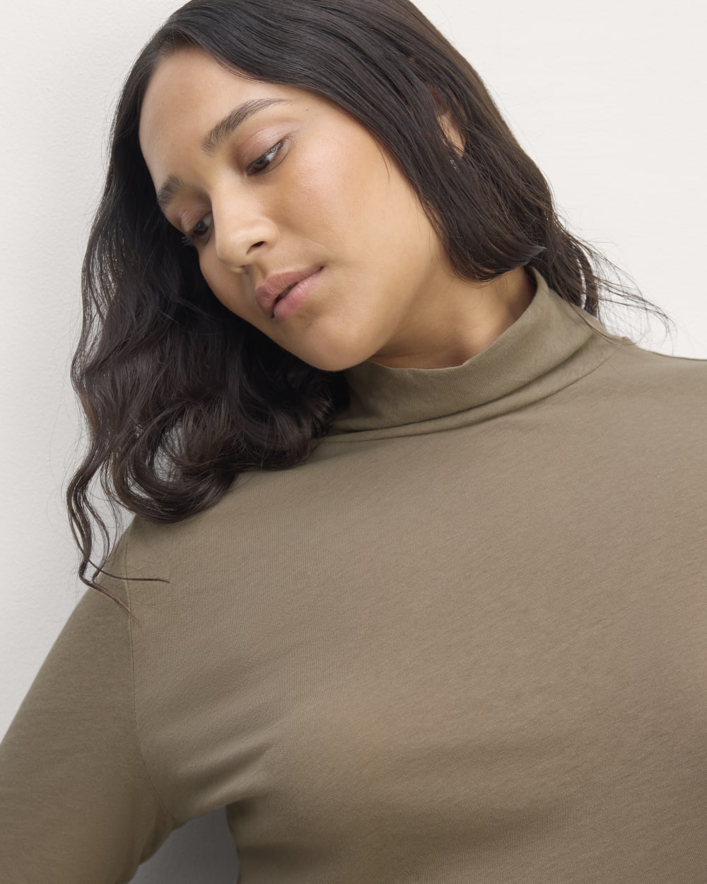 The Air Turtleneck in Clay — detail view