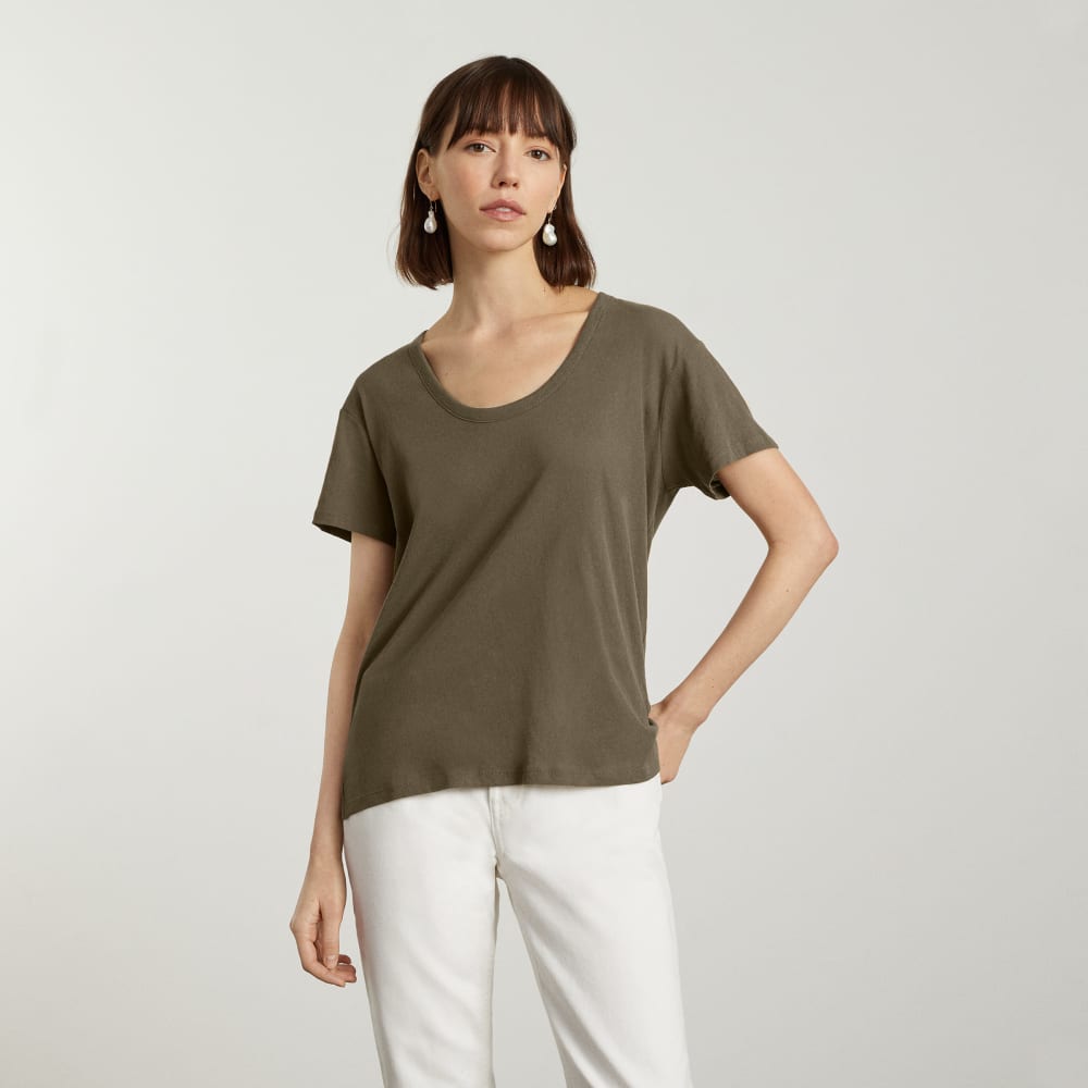 The Air Scoop-Neck Tee in Beech — alternate view