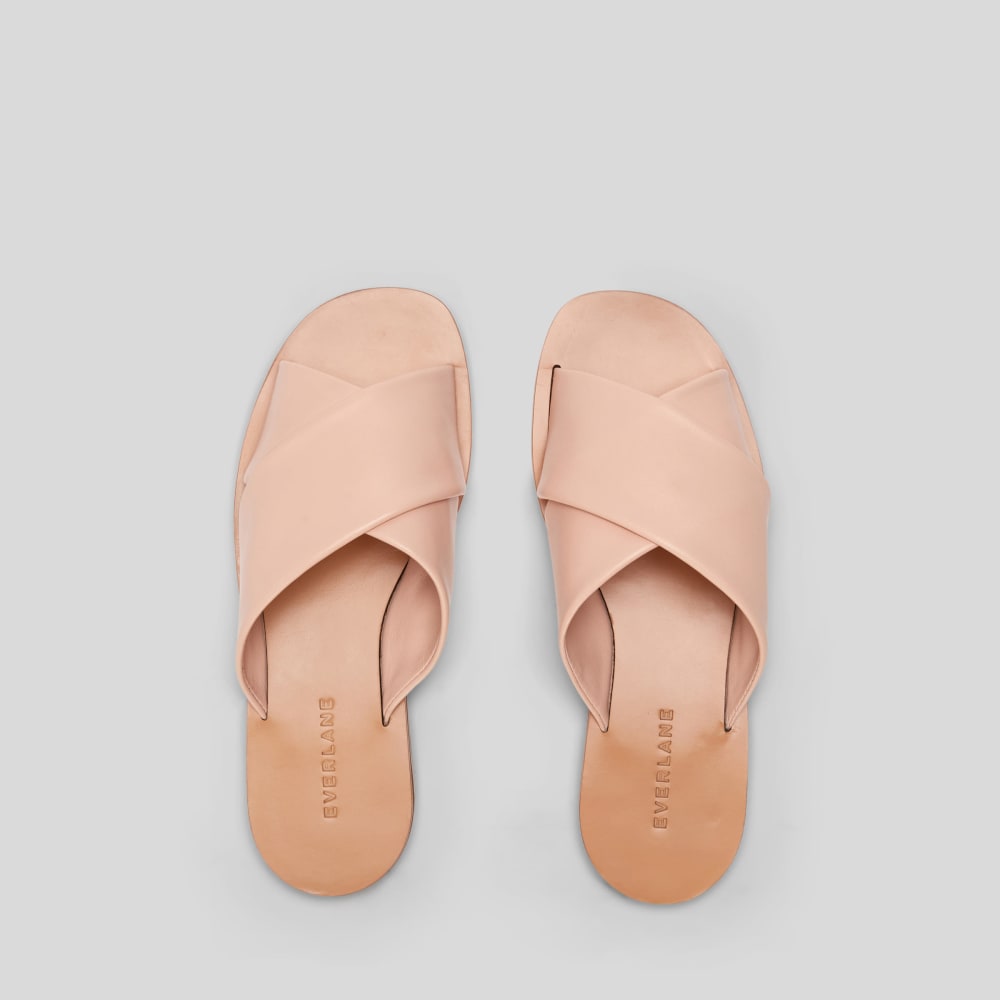 The Day Crossover Sandal in Pale Pink — detail view