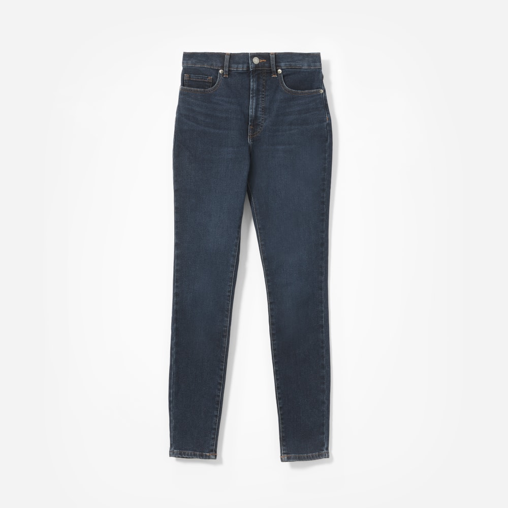 The Authentic Stretch High-Rise Skinny in Dark Blue Wash — front view