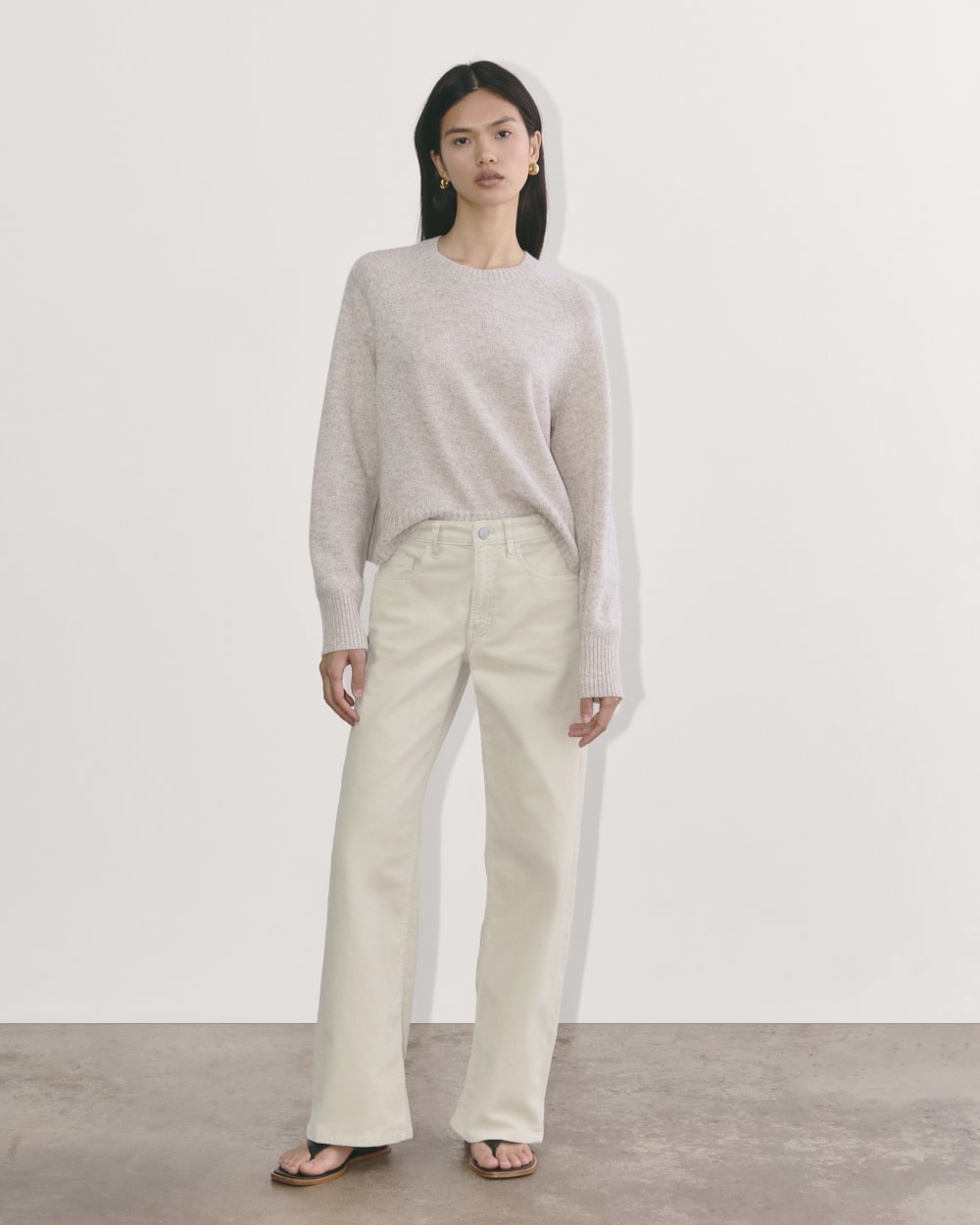 The Mid-Way Pant in Corduroy in Sandstone — detail view