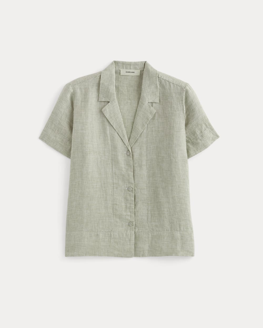The Notch Shirt in Linen in Elm Gingham — alternate view