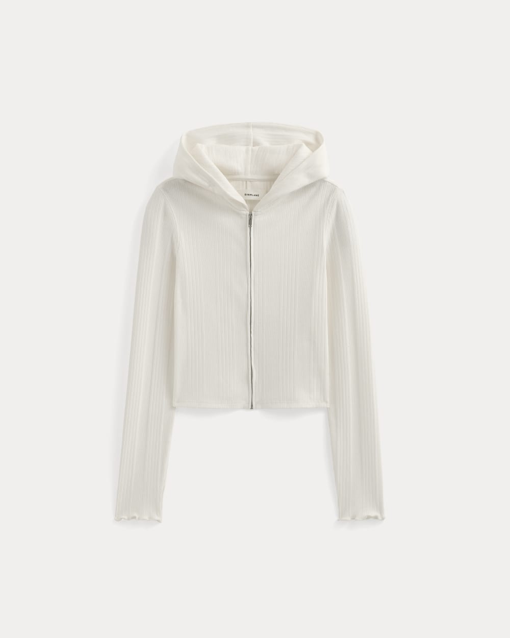 Lounge Rib Hoodie in Bone — alternate view