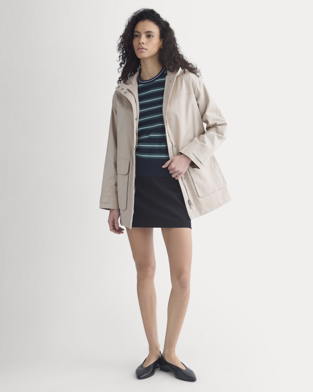 Hooded Field Jacket in Peyote — detail view