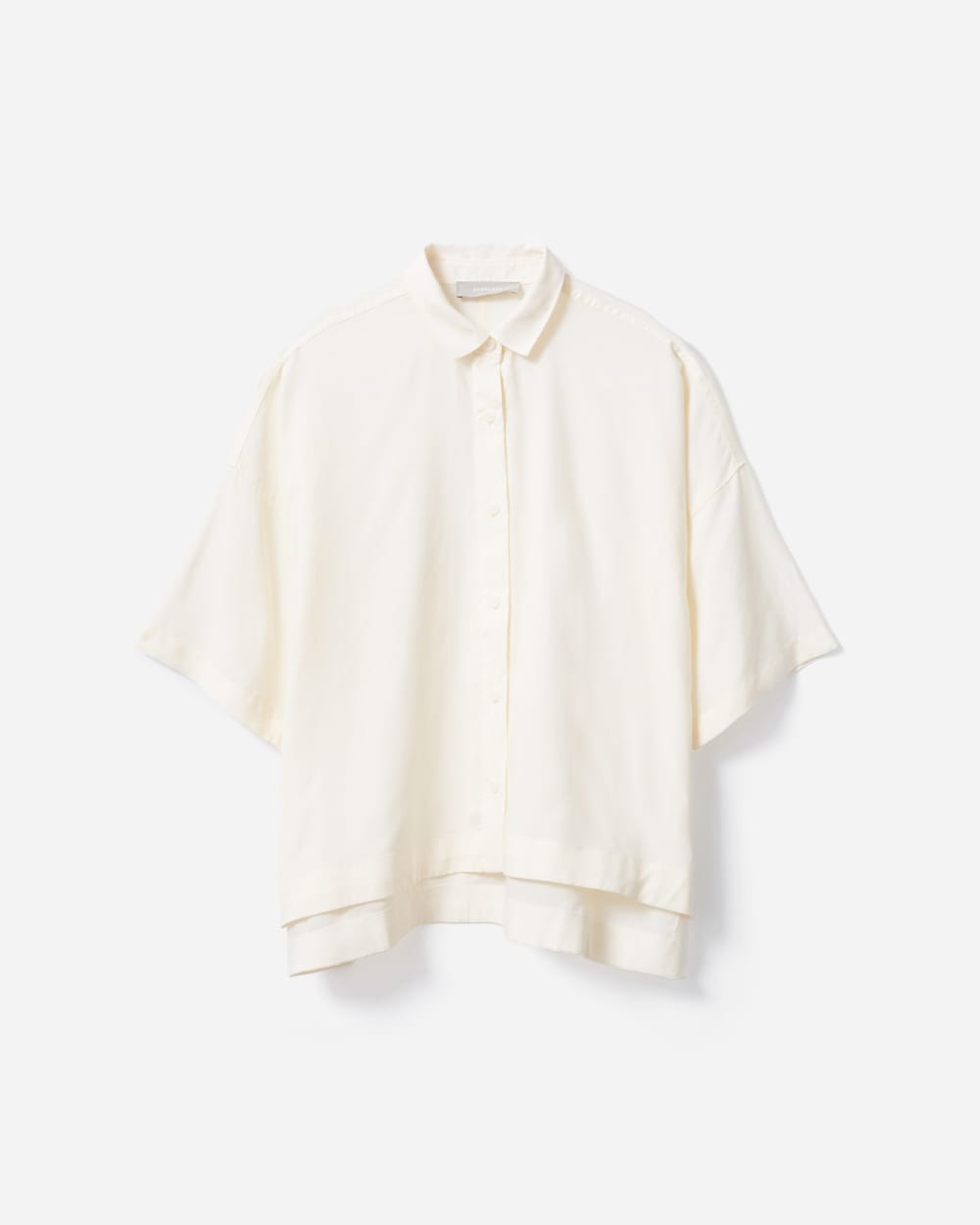 The Drapey Square Shirt in Bone — detail view