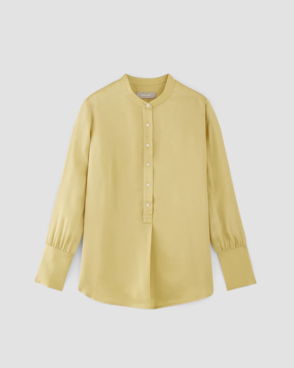 The Hammered Satin Popover Shirt in Raffia — alternate view