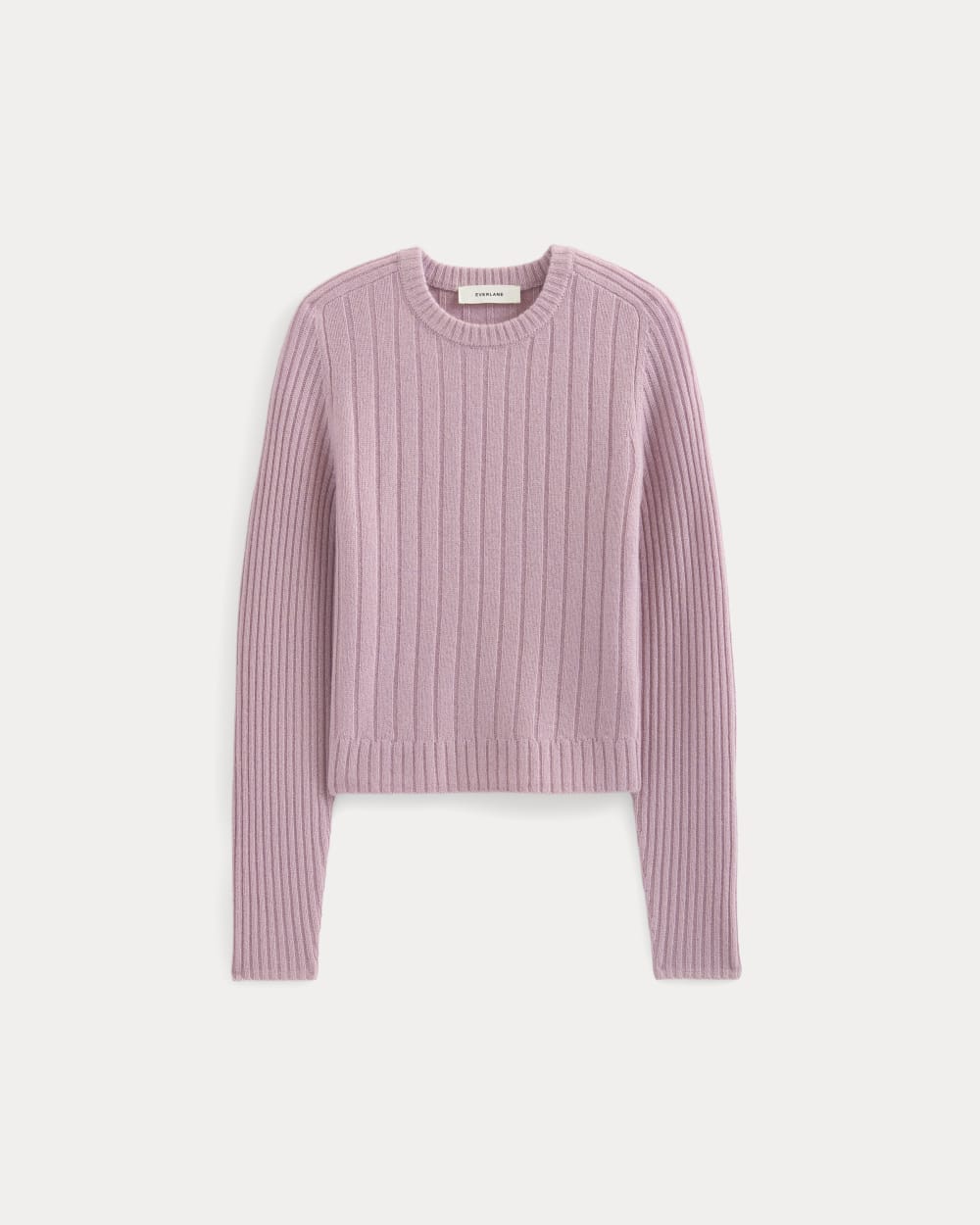 Mix Ribbed Crew in Cashmere in Lilac Crush — alternate view