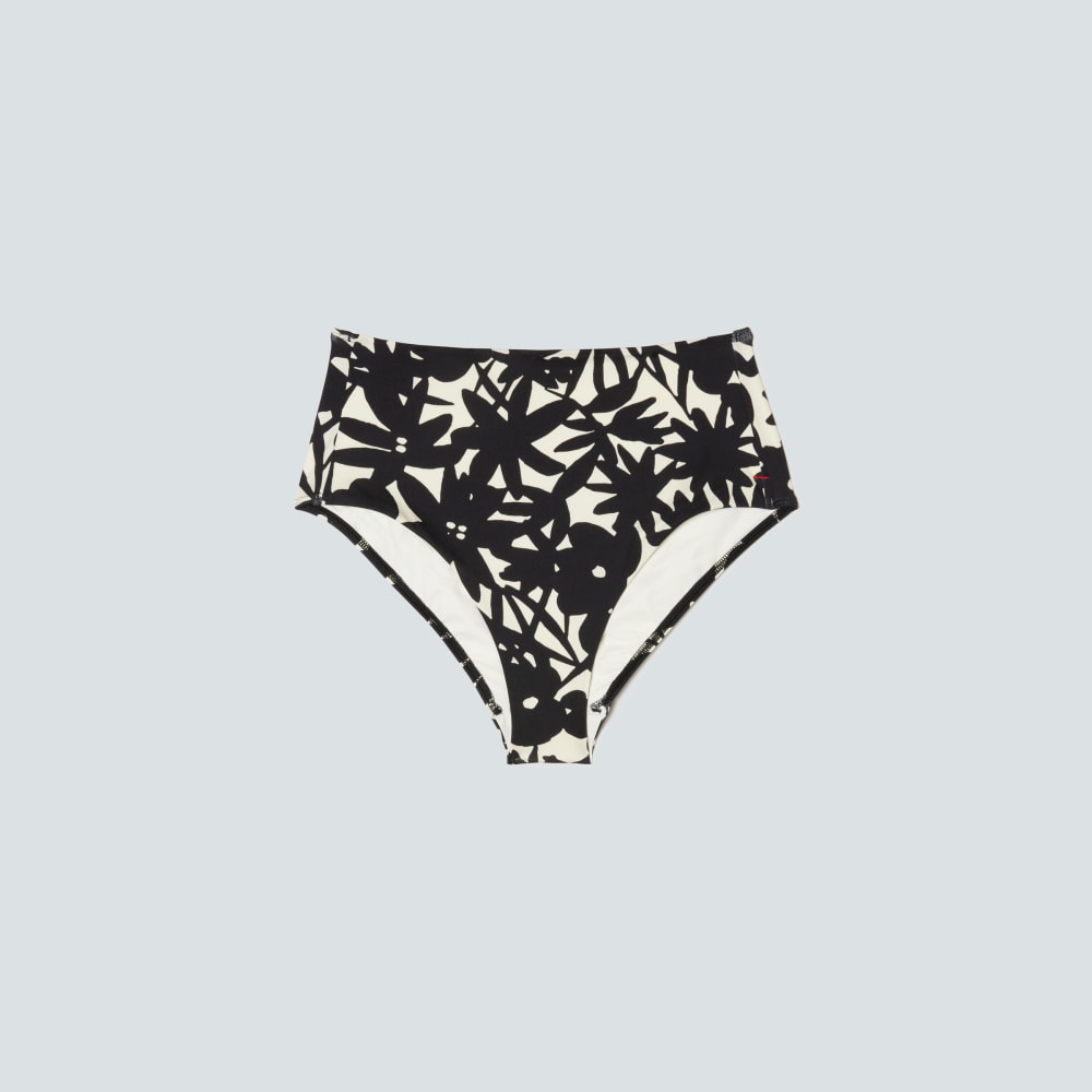 The High-Rise Hipster Bottom in Black / Canvas Floral — front view