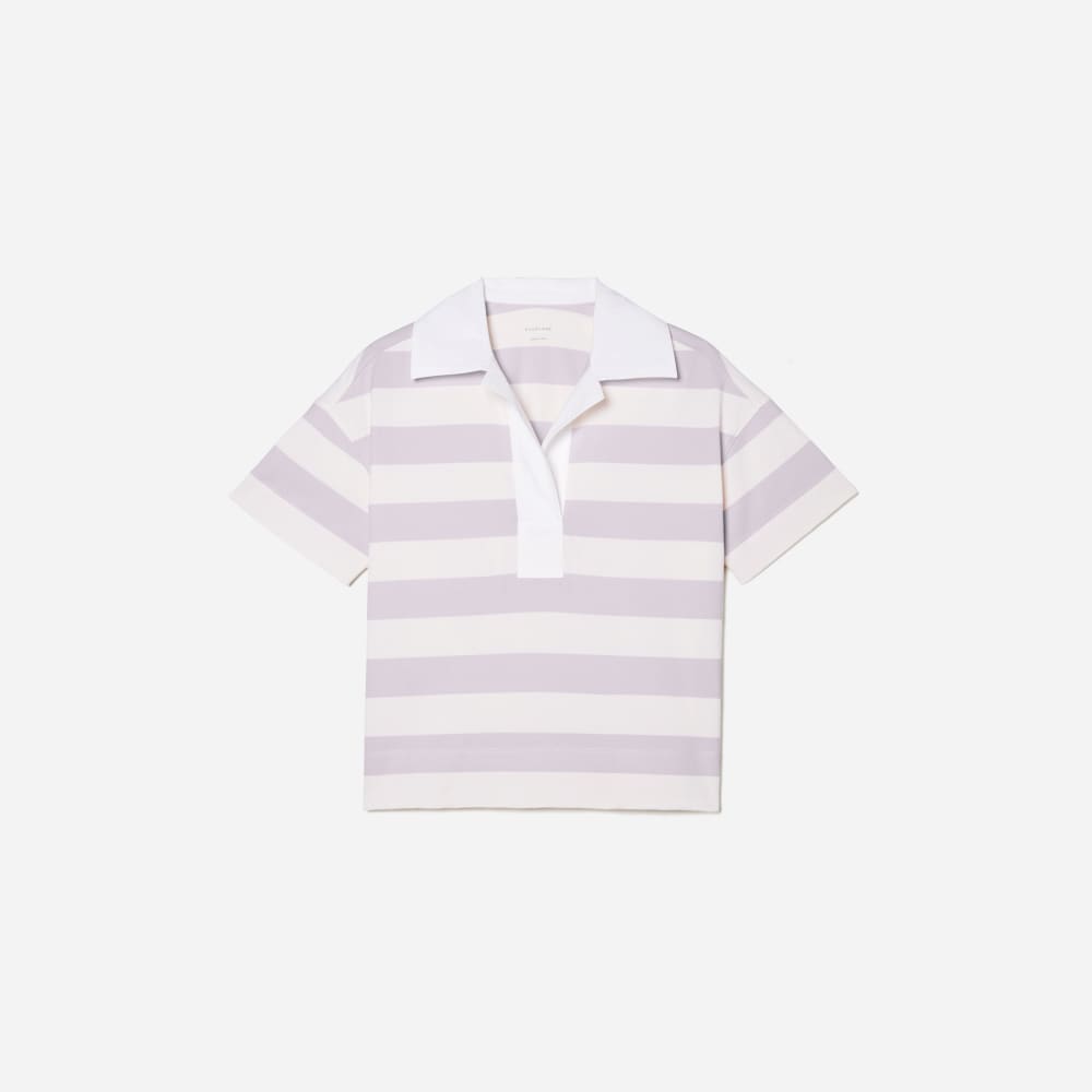 The Retro Jersey Polo in Pale Orchid / Canvas — front view