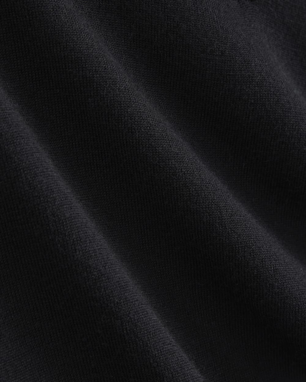 Oversized Polo in Ultrafine Merino in Black — detail view