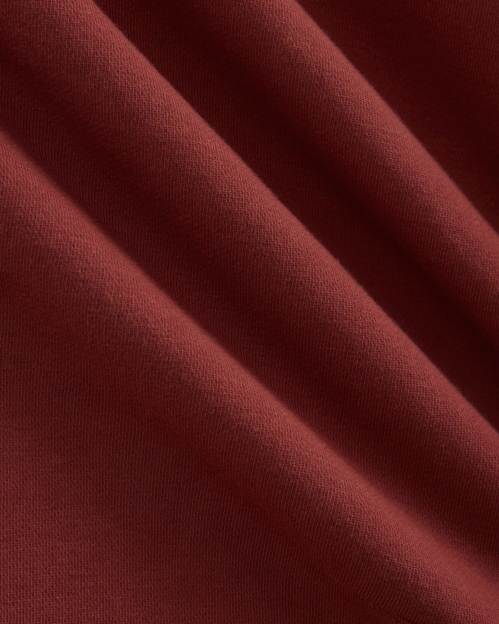 Cropped Luxe Fleece Hoodie in Merlot — detail view