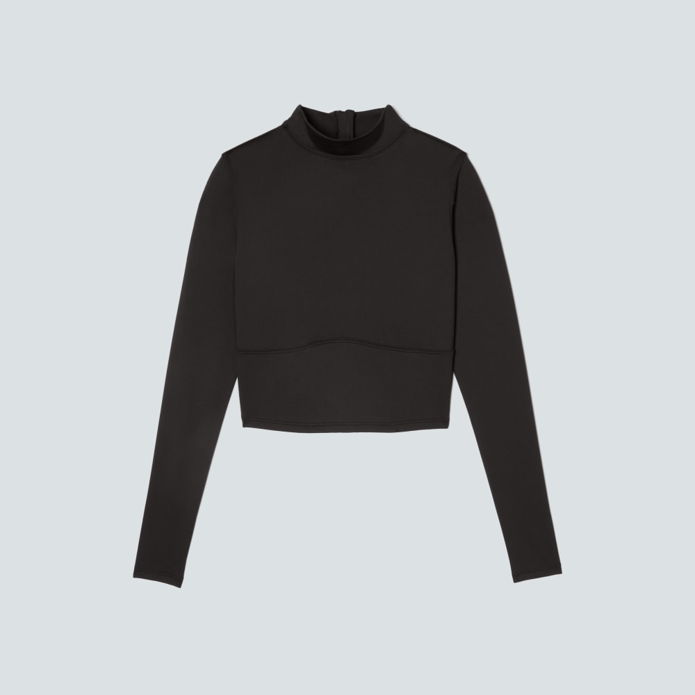 The Long Sleeve Rash Guard in Black — front view
