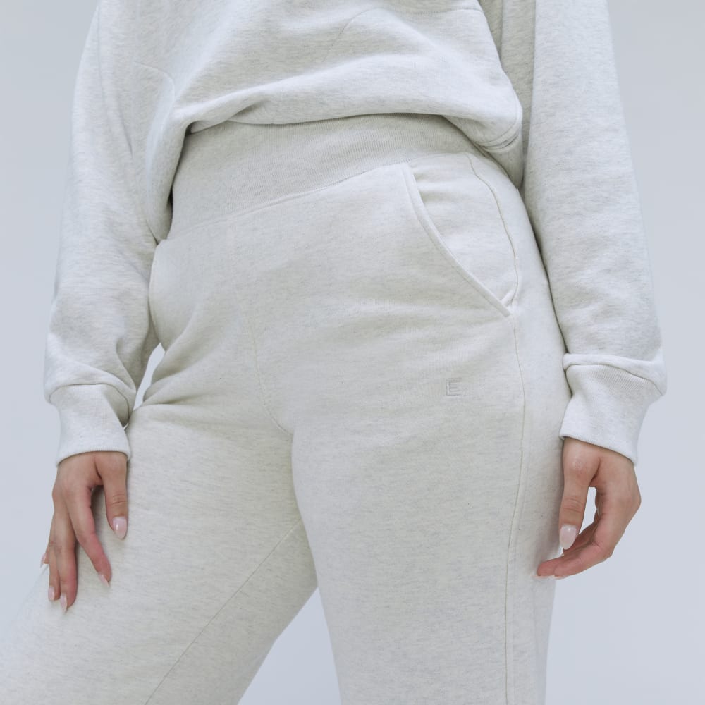 The Track High-Waist Pant in Light Heather Grey — detail view