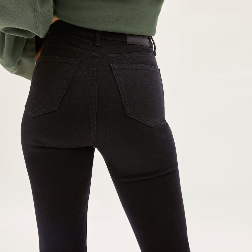 The Way-High® Clean Front Skinny Jean in Black — detail view