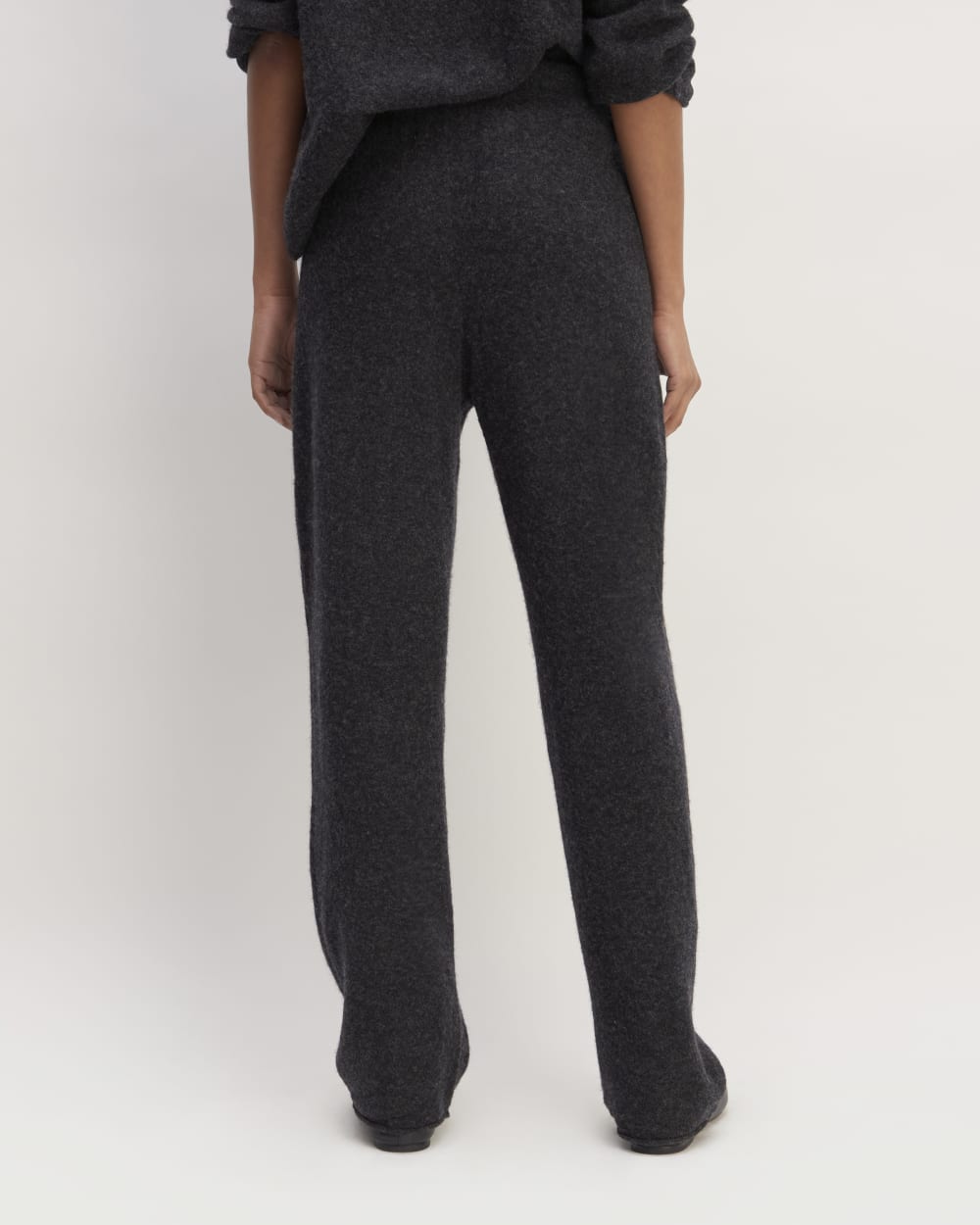 The Cozy-Stretch Straight-Leg Sweatpant in Charcoal — detail view