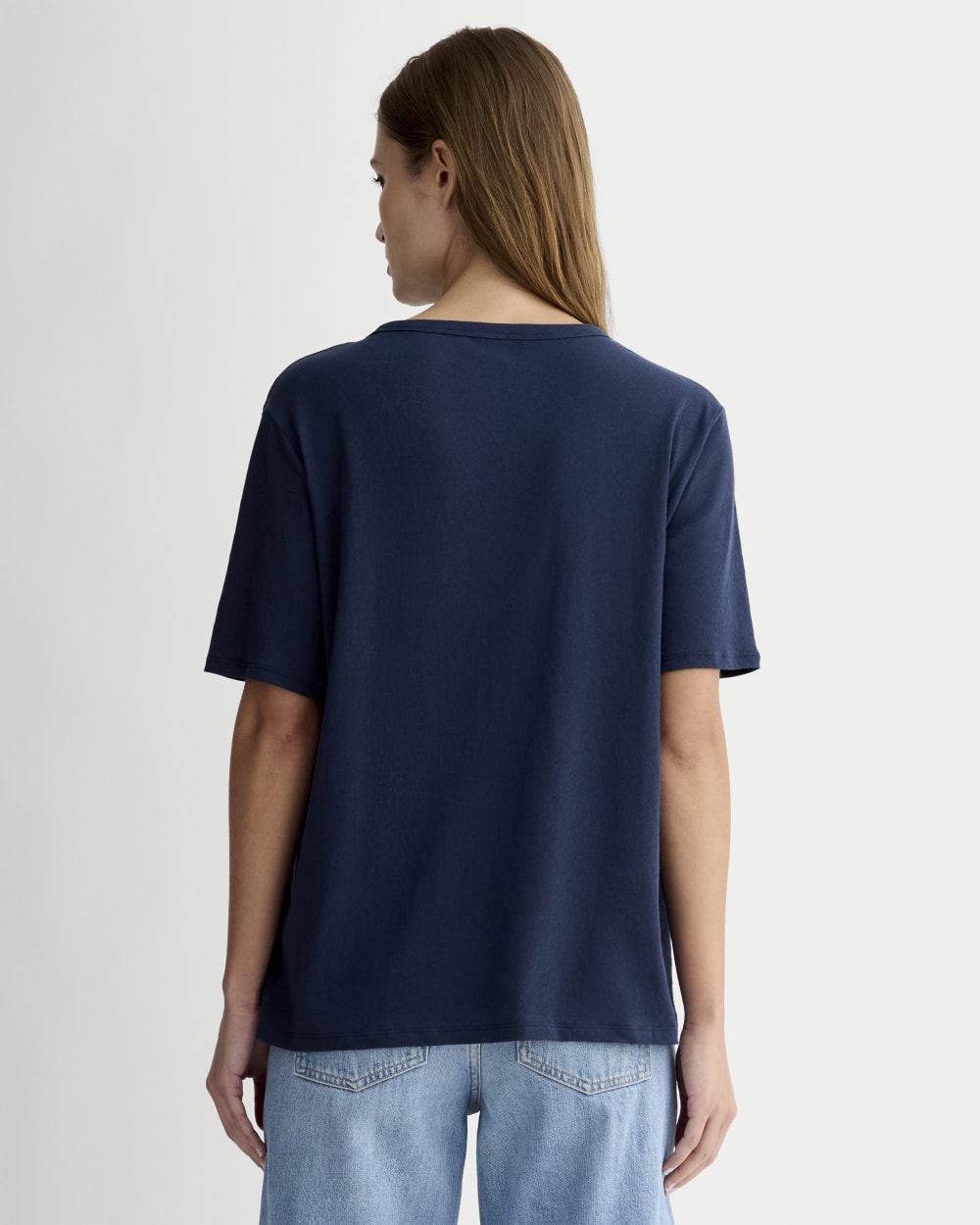 The Air Tee in Navy — detail view