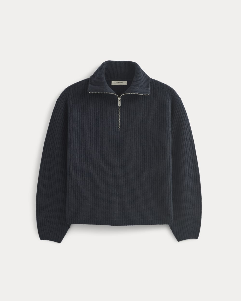 The Half-Zip Sweater in Luxe Merino in Navy — alternate view