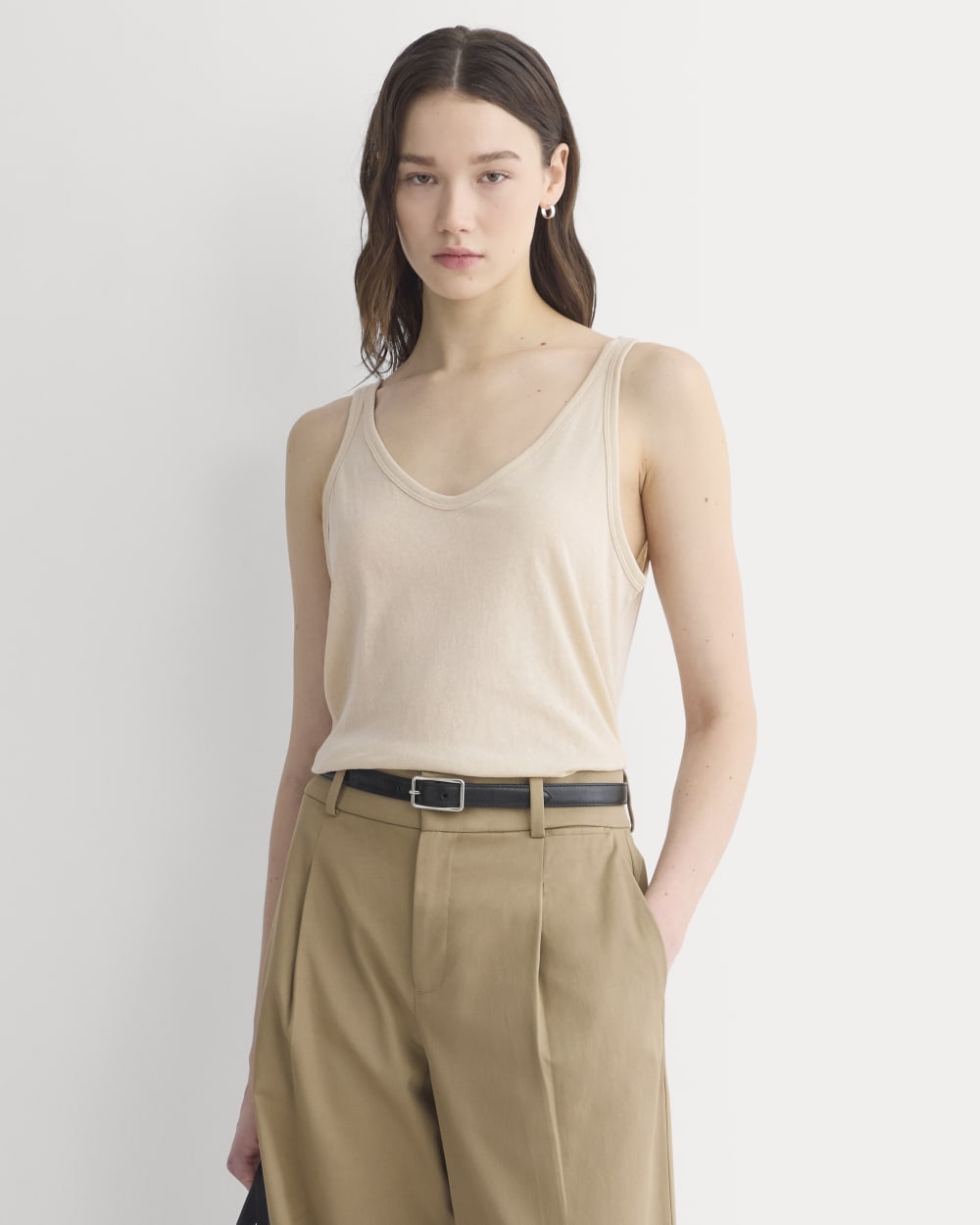 The Air Cami in Peyote — front view