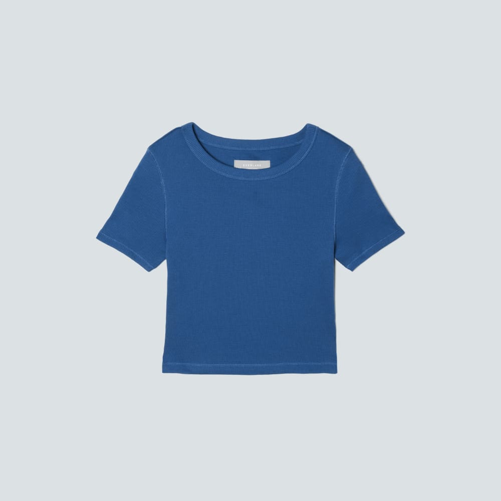 The ’90s Rib Tee in Deep Blue — front view