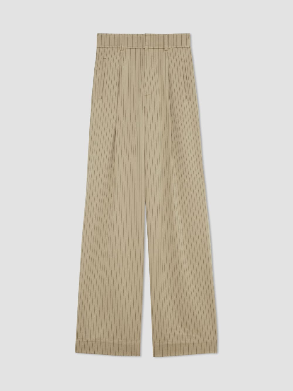 The Draper Pleated Pant in Buttersmooth in Cornstalk / Black — alternate view