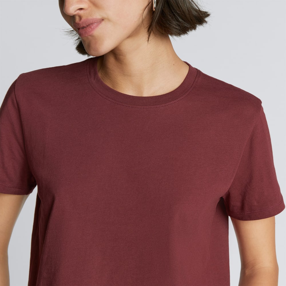 The Box-Cut Tee in Essential Cotton in Brandy — alternate view