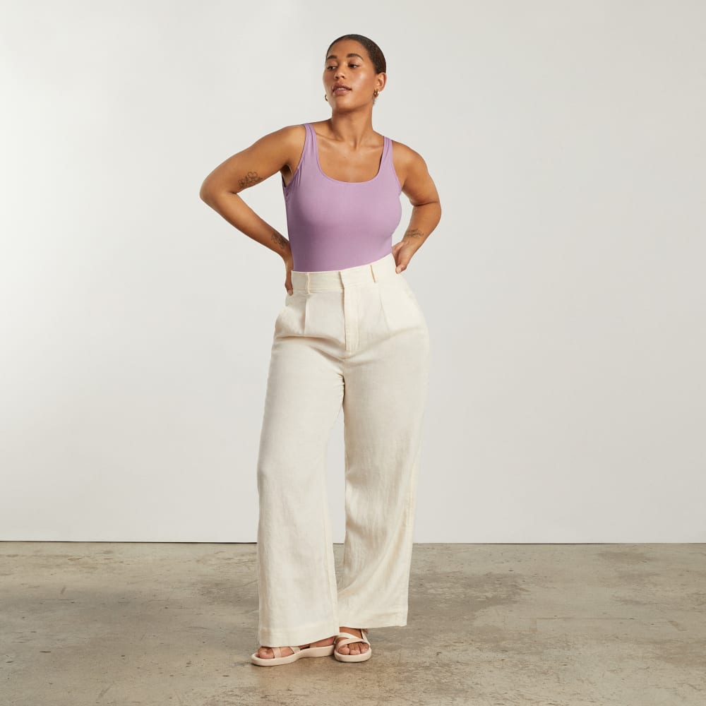 The Square-Neck One-Piece in Lilac — detail view