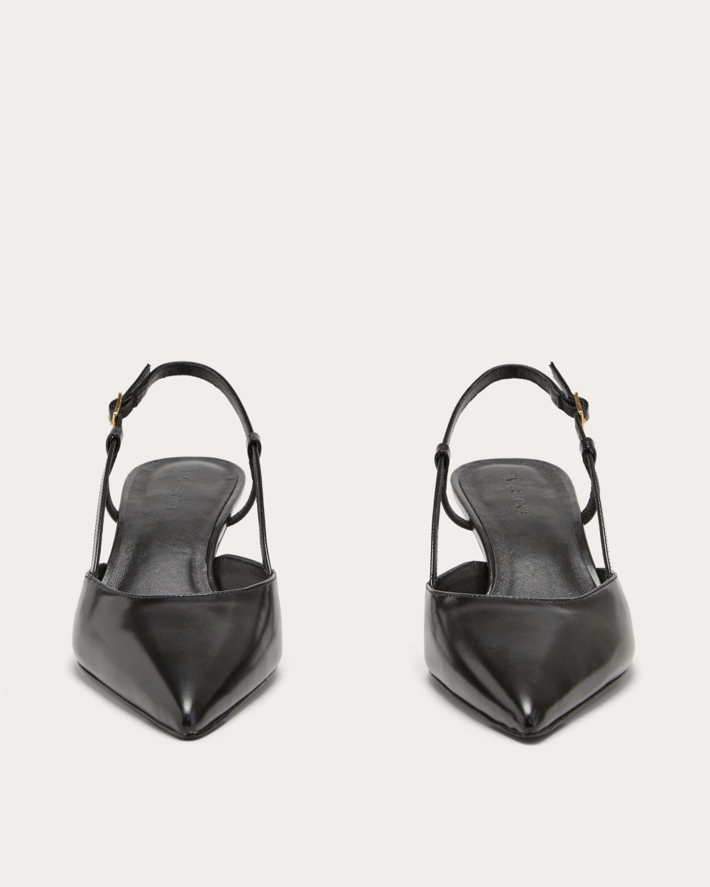 The Studio Slingback Heel in Black — detail view