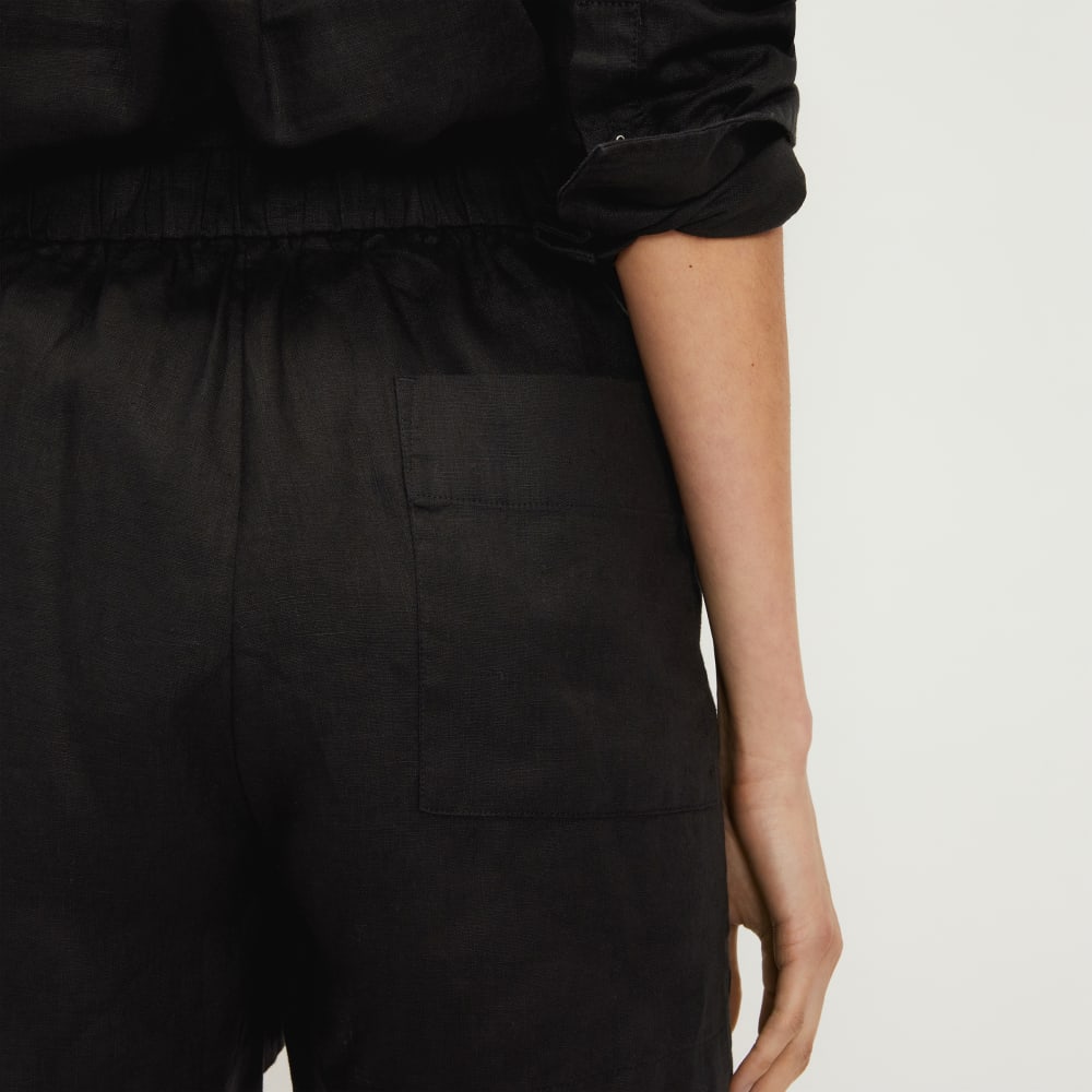 The Linen Boxer Short in Black — detail view