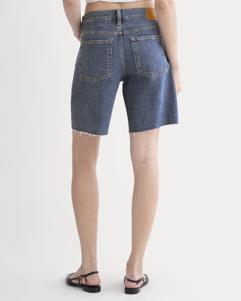 The OG Baggy Jean Short in Medium Blue — detail view