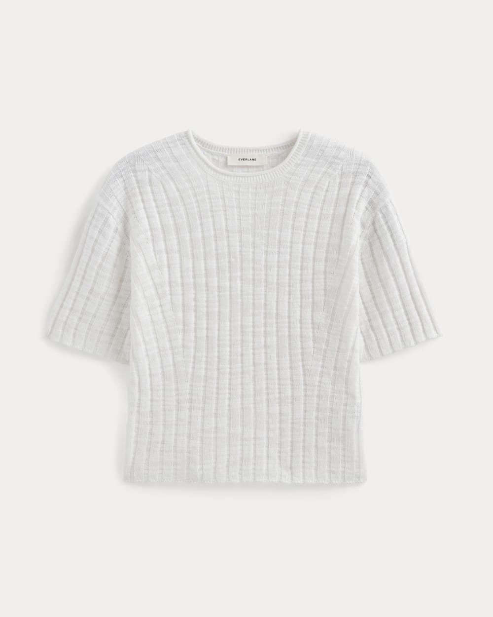 The Oversized Tee in Cotton Linen in White — alternate view